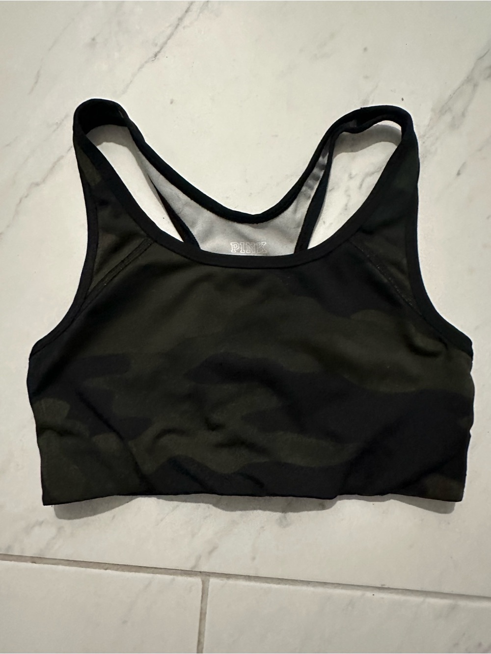 PINK Victoria's Secret Black Racerback Sports Bra